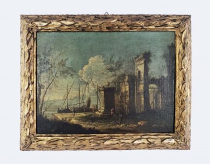 Quadro a Óleo sobre Tela Paisagem Clássica – Séc. xviii
